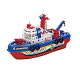 Electric with sounds and lights Toys City Rescue Harbour Boat w/ Squirting Water Jet and Control Rudder + Fun Bath Tub Pool Toy Boats for kids