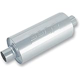 BORLA 400436 Specialty Muffler - Heavy Duty (Truck) - 3" Center Inlet/ 3" Center Outlet 6.75" Round x 24" Long Body 29" Overall Length. Universal. Reversible. Un-Notched Necks.