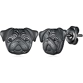 Sterling Silver Dog Stud Earrings - Cute Animal Jewelry Gifts for Women & Girls