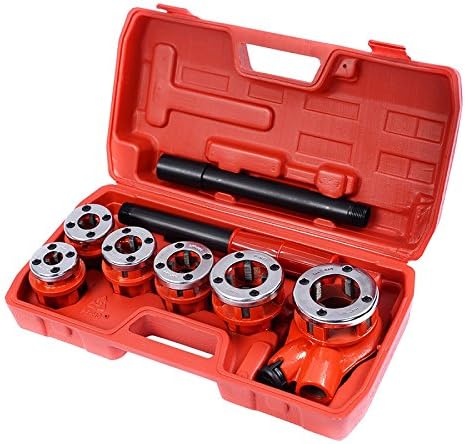 Ratchet Ratcheting Pipe Threader Kit Set w/6 Dies and Storage Case