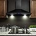 AKDY Convertible Kitchen Wall Mount Range Hood in Black Painted Stainless Steel with Lights (36 in.)