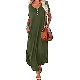GRECERELLE Women's Casual Long Dress Sleeveless Double Split Maxi Dresses