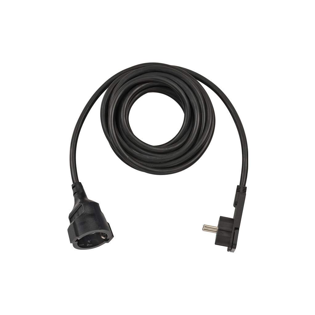 Brennenstuhl Quality Plastic Extension Cable with Flat Connector for Indoor Use with 5 m Cable Black