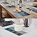 TOP BEAUTY Placemats Set of 6 Woven Vinyl Table Mats PVC Heat Insulation Stain Resistant Non Slip Kitchen Dining Table Decoration