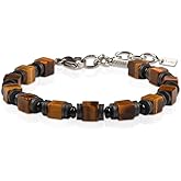 Casvia handmade mens bracelets crafted with tigers eye hematite and black agate boost energy protect body and mind They're Mens Jewelry perfect for daily wear and make great gifts for friends