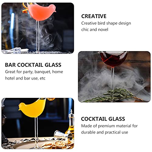 Cabilock Cocktailgläser Glas Vogel Design Transparent Cocktailbecher 150ml 2 Stücke Neuheit Bier Wein Saft Tasse… – Bild 8