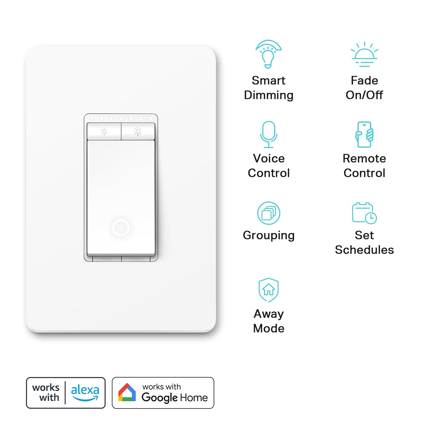 Kasa Smart Dimmer Switch HS220, Single Pole, Needs Neutral Wire, 2.4GHz Wi-Fi Light Switch Works with Alexa and Google Home, UL Certified, No Hub Required, 1 Pack - View 2