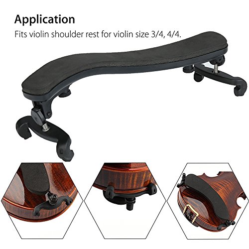 image for Skedee 2 PCS Adjustable Violin Shoulder Rest Plastic EVA Padded for 3/