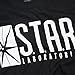 PopFunk Classic Youth Flash Superhero Star Labs T Shirt for Boys & Stickers (Medium) Black