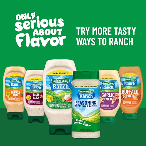 HIDDEN VALLEY BUTTERMILK RANCH CONDIMENT AND DRESSING, EASY SQUEEZE BOTTLE, 16 FL OZ (PACKAGE MAY VARY)
