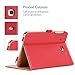 Procase Galaxy Tab E 8.0 Case -PU Leather Stand Folio Case Cover for Galaxy Tab E 8.0 2016 SM-T375/ SM-T377/SM-T378 Tablet, Multiple Viewing Angles with Document Card Pocket -Red