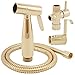 ShowerMaxx Premium Cloth Diaper Sprayer - Adjustable Handheld Toilet Bidet Water Cleaner - Complete Set with Hose, T-Valve, Tank/Wall Mount & Plumber's Tape - Polished Brass - Easy to Install & Use