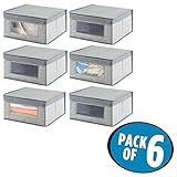 mDesign Soft Stackable Fabric Closet Storage