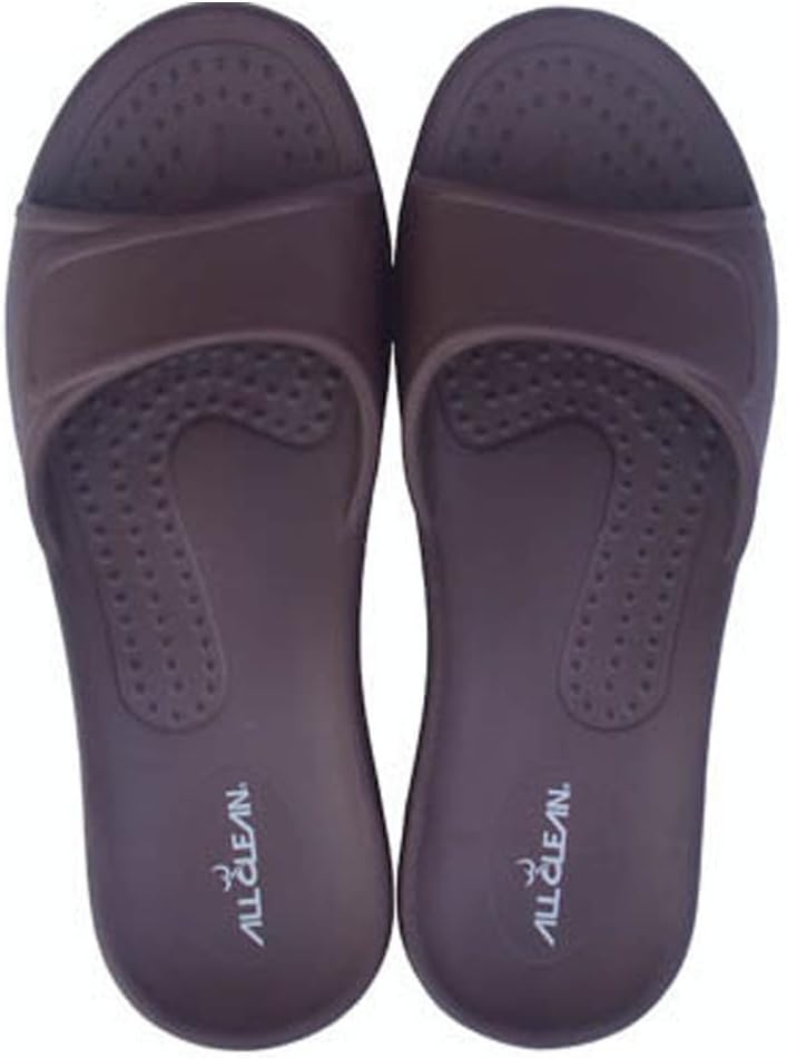 ALL CLEAN E.V.A ECO Friendly Ultra-Light Indoor Slides Sandals (Large - Brown)