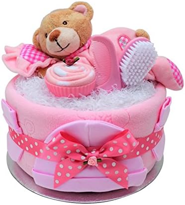 Slumber Time Nappy Cake Pink New Baby Shower Maternity Gift