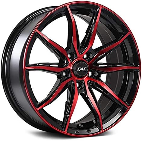 Dai Alloys Frantic Custom Wheel - Series DW115 - Gloss Black with Machined Red Face - 15" x 6.5", 38 Offset, 4x100 Bolt Pattern, 73.1mm Hub