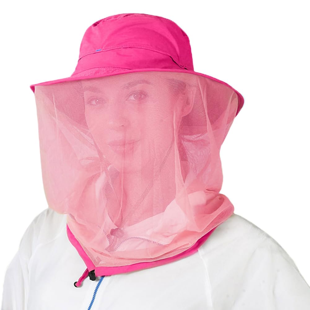 Mosquito Midge Insect Head Net Hat Beekeeping Hat Outdoor Jungle Face Cover Bucket Hat Sun Hat Mesh Face Protection Mask For Fly Mosquito Bug Bee Gnat For Fishing Hiking Camping Gardening Gather Honey