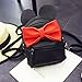 Women Kid Girls Cartoon PU Leather Mouse Ear Bow Backpack Shoulder School Mini Travel Satchel Casual Bag Black