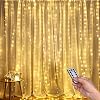 DazSpirit 3 m x 3 m 210 LED-lichtgordijn, USB-gordijn, lichtketting, decoratief met 8 lichtmodi, afstandsbediening en…