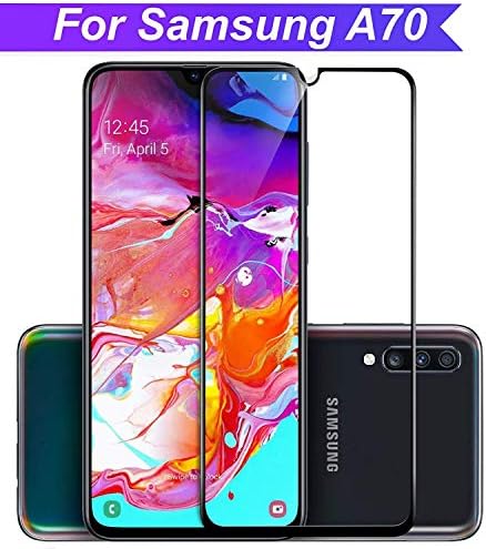 FIRST MART Screen Guard for Samsung Galaxy A70 Tempered Glass Screen Protector Precisely-Engineered 6D Full Glue Tempered Glass Edge-to-Edge Gorilla Screen Protector for Samsung Galaxy A70 - Black