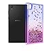Zingcon Xperia L1 Phone Case, Glitter Case with Quicksand Bling Adorable Shine [HD Screen Protector] Shockproof Hybrid Hard PC Soft TPU Protective Cover-Blue/Purple