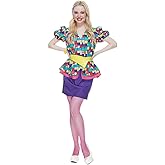 FantastCostumes Women Retro 80s Costume Colorful Neon Fashionista Full Set with Accessories
