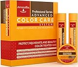 Advanced Color Care Sulfate Free Shampoo and Conditioner Set for Color Treated Hair with Argan Oil and Macadamia Oil By Arvazallia - Shampoo, Conditioner, and Deep Conditioner Hair Mask
