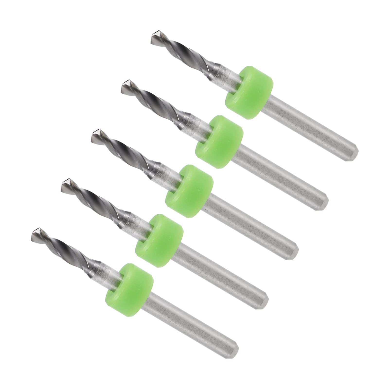 CoCud Micro PCB Drill Bits, 1/8" Shank 2.5mm Cutting Edge, Tungsten Carbide Print Circuit Board Drill Bit - (Applications: for CNC Drilling Engraving Machine), 5-Pieces