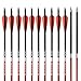 Musen Carbon Arrows 30-Inch Fletching 2.5'' Target Practice Archery Arrows for Recurve or Compound Bow(12 Pack) (Red)