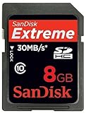 SanDisk 8GB Extreme SDHC Class 10 High Performance Memory Card (SDSDX3-008G-P31)