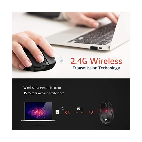 [Updated Version] Wireless Mouse, Patuoxun 2.4G USB Wireless Mice Optical PC Laptop Computer Cordless Mouse with Nano…