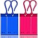 Luggage Tags 4 PACK, KSEV Travel Tags, ID Labels, Name Card Holder for Baggage Bags Suitcases Backpacks (Blue/Pink)