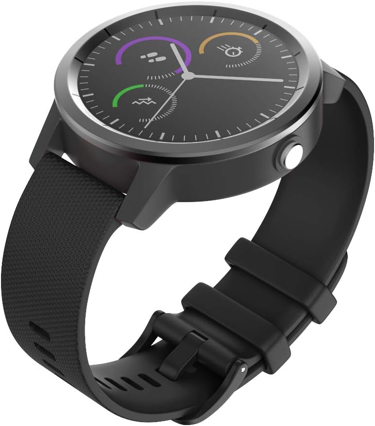 ISABAKE 20mm Watch Strap for Garmin Vivoactive 6/5/3/Forerunner 55/165/245/645, Silicone Replacement Band for Women Men - Image 3