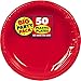 Amscan Red, Big Party Pack, Round Plastic Plates 10.25