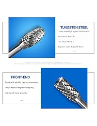 Drillpro 5pcs 12 mm Cabeza carburo de tungsteno Rotary Punto de carburo Die Grinder Cutter ¡de vástago 6 mm, 10