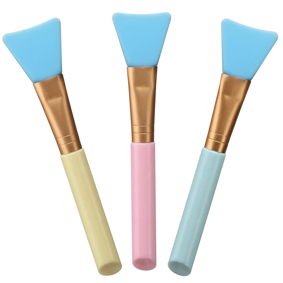 Akstore 3PCS Silicone Face Mask Brush,Mask Beauty Tool Soft Silicone Facial Mud Mask Applicator Brush Hairless Body Lotion And Body Butter Applicator Tools (Blue)