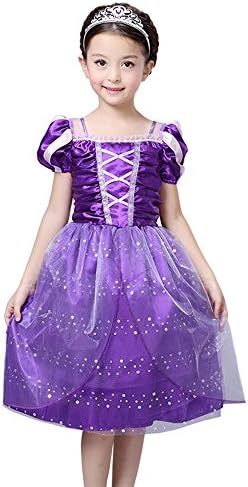 Toddler Tangled Dress Up, Princess Costume for 3-10 Years Girls when Rapunzel Party by FloweryOcean - XXL - 140.