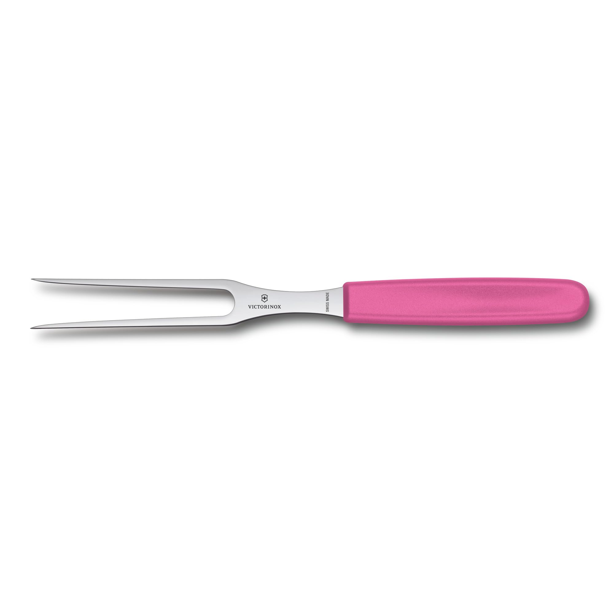 Victorinox Swiss Classic, Carving Fork, Extra Sharp Blade, 15 cm, Robust Plastic Handle, Stainless Steel, Pink