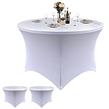 2 Pack White 48-Inch Diameter x 30-Inch High Round