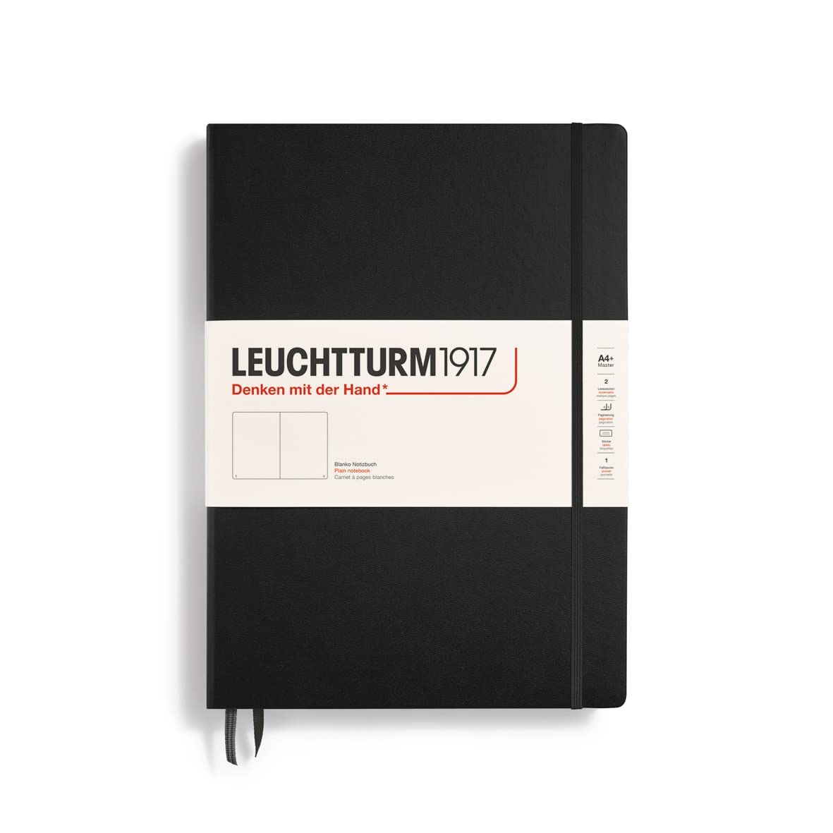 Leuchtturm 1917 Black Classic Master (A4+) Notebook, plain