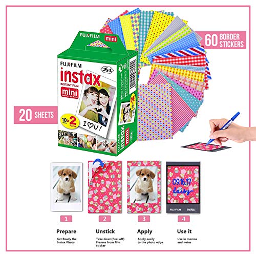 Fujifilm Instax Mini Instant Film (3 Pack, 60 Sheets) 5 Plastic Desk