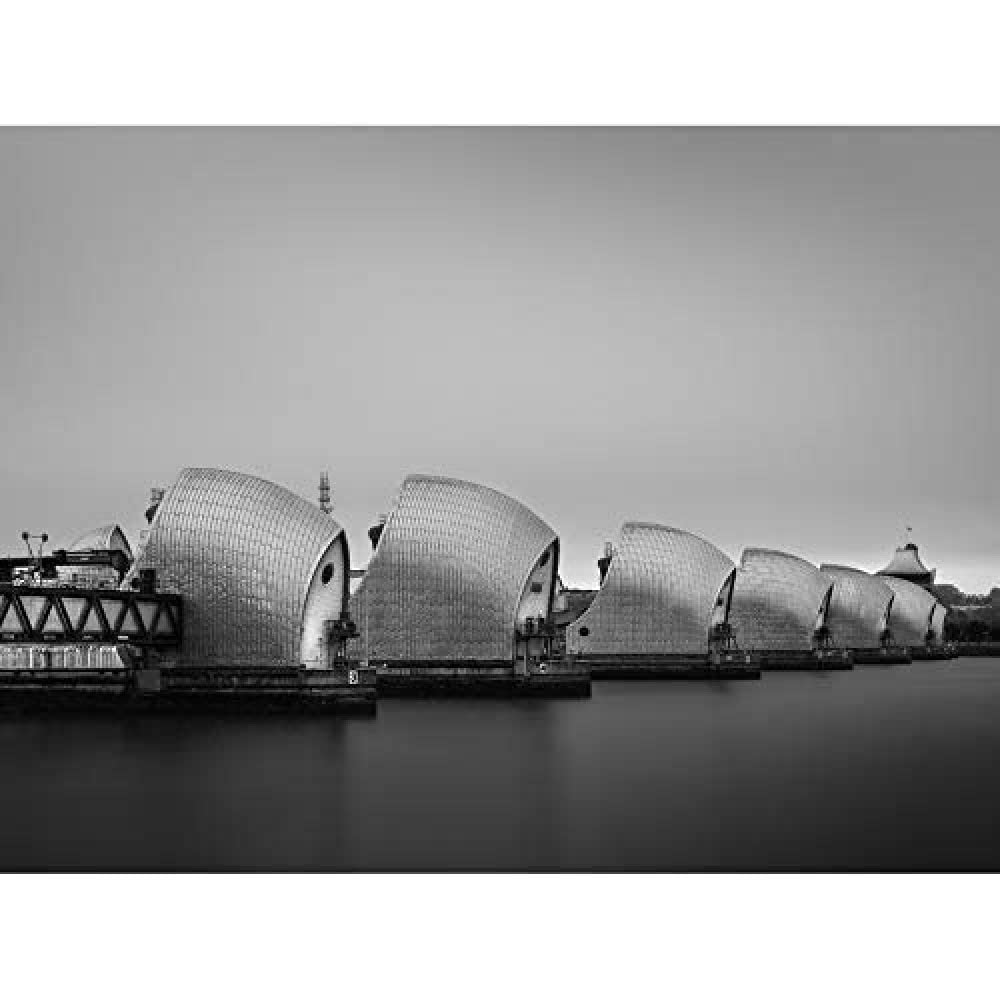 Artery8 Warby Thames Barrier River View Photo Art Print Canvas Premium Wall Decor Poster Mural
