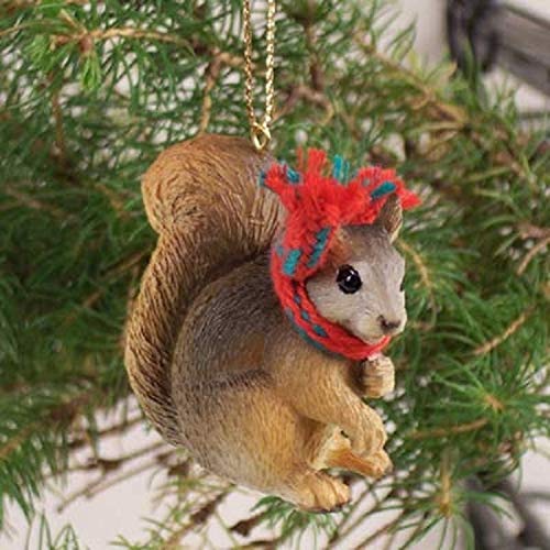 Conversation Concepts Squirrel Tiny Miniature One Christmas Ornament Red - Delightful!