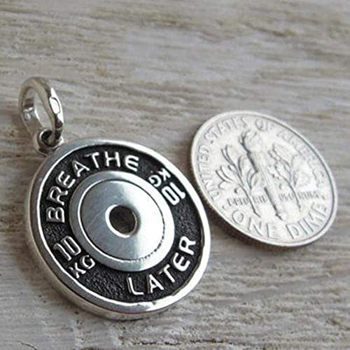 Sterling Silver Weight Plate Necklace Workout