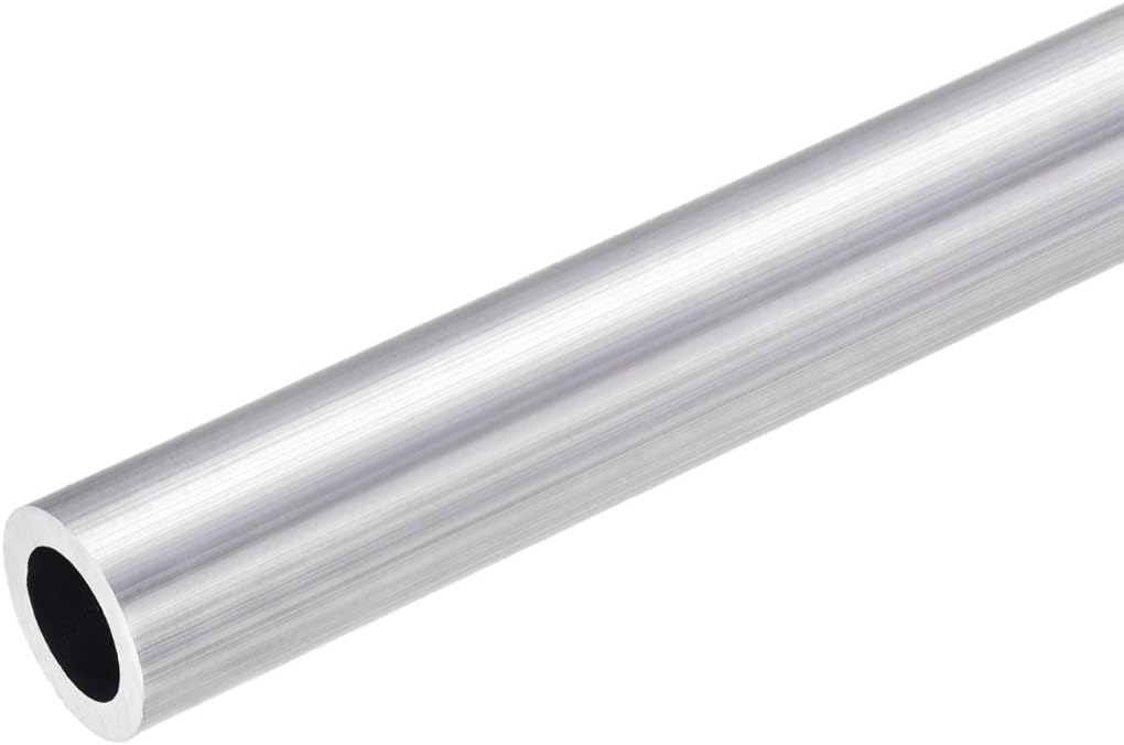 sourcing map 6063 Aluminum Round Tube, 24mm OD 16mm Inner Dia 300mm Length Seamless Straight Tubing, Silver, 24 x 16 x 300mm