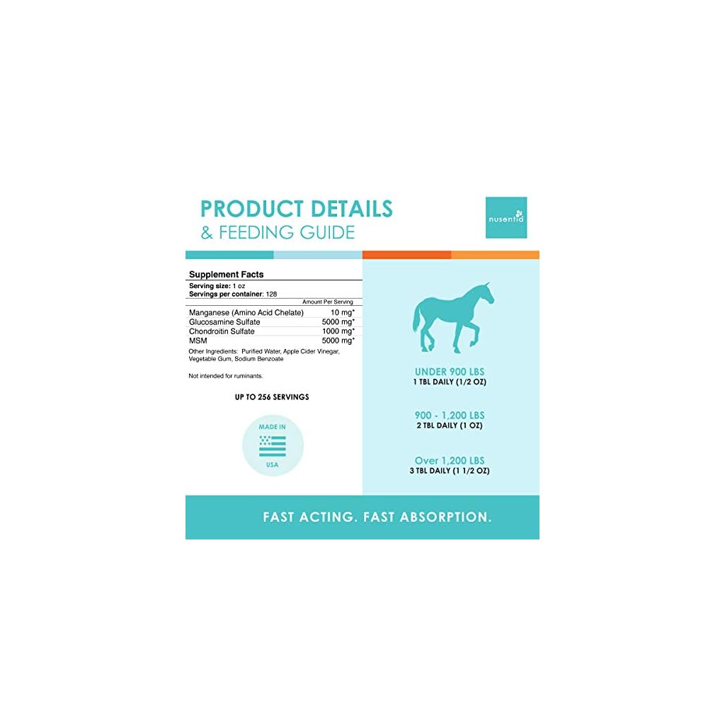 Horse Joint Supplement New Larger Size (1 GAL) Equine Glucosamine