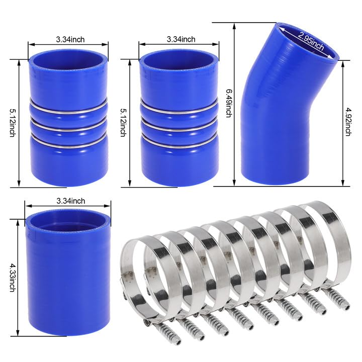 Condition photo showing As Is for 6.0 turbo intercooler boots clamps kit 2003-2007 6.0 intercooler pipe boot kit for ford f250 f350 6.