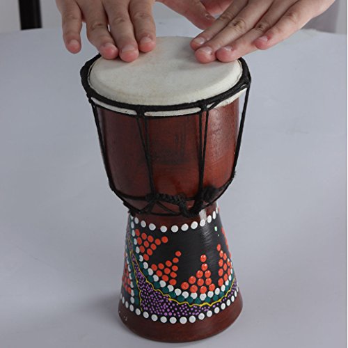 image for MagiDeal Solid Mahogany Djembe Bongo African Style Drum Novelty Hand P