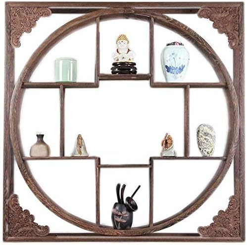 ウォールフローティング棚 ウッドソリッドウッドの中国スタイルの壁トレジャーハウスオンザウォールティーポットティーシェルフシェルフアンティークラック