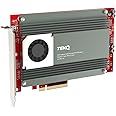 TEKQ Databank M4 Support 4 Port M.2 SSD Expension Card PCIe 3.0 x 16 PCIe Adapter Card, Up to 32TB RAID Controller Card Broadcom PEX-8724, Support Non-Bifurcation Motherboard, with Active Cooling Fan
